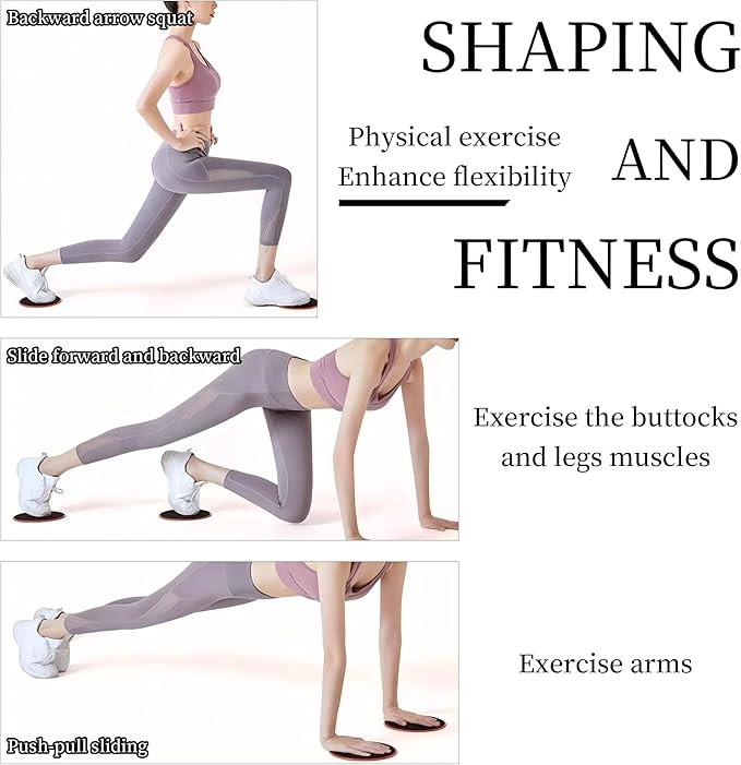 Exercise Core Sliders for Working Out - Dual Sided Gliding Discs for Full Body Workout - Use on Carpet or Hardwood Floors - Fitness & Pilates Equipment - Lightweight & Portable