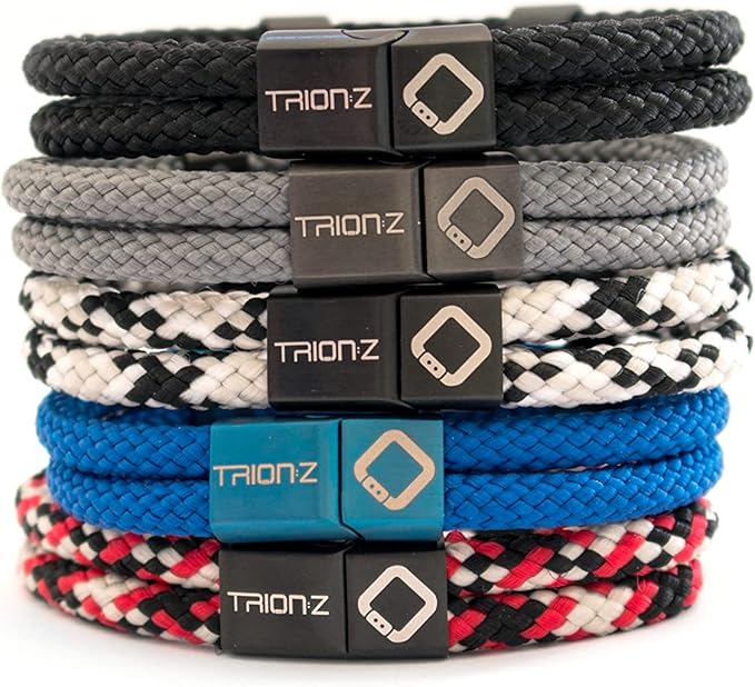 Trion:Z Zen Loop Duo Magnetic Field Therapy Wristband for Women & Men Featuring Patented ANSPO Technology (Charcoal, Large)