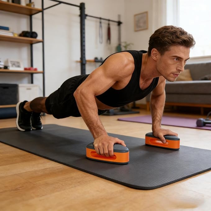 Push Up Bar - Anti-Slip Ergonomic Pad Handle, Portable Strength Training Equipment for Home Gym, Multi-Grip Push Up Stands for Men Women | for Indoor Outdoor Sports Fitness Activities 2026