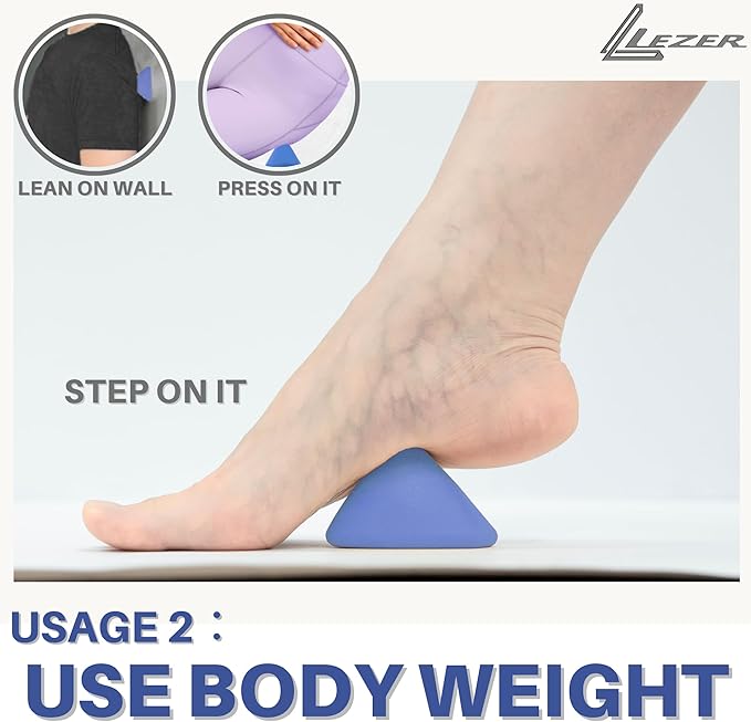 LEZER Large Trigger Massage Point, Manual Massage Ball, Hip Hook, Muscle Knot Release Tool, Deep Tissue Relief, Hip Flexor Iliacus Back Psoas Hand Foot Myofascial Physical Therapy, 3.5 inｘ3 in, Blue