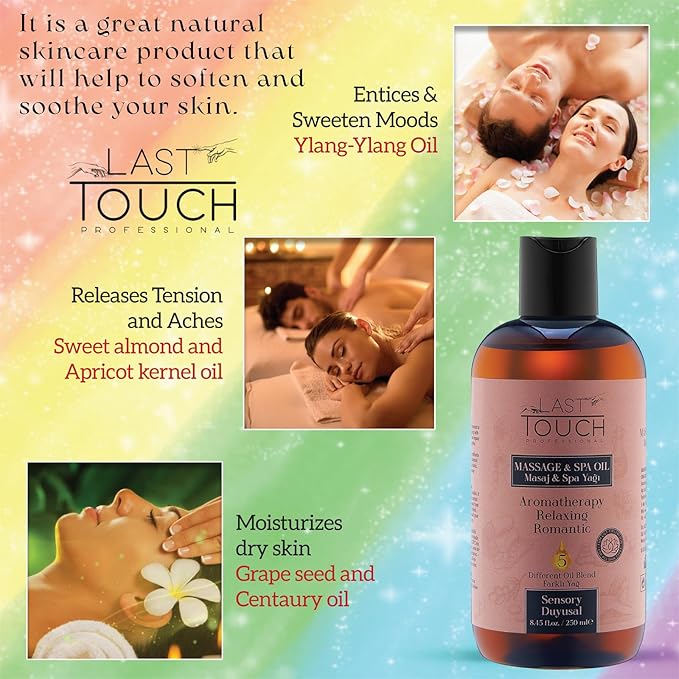 Sensual Massage Oil for Couples Sexual - Massage Oils for Date Night - Massage for Therapy - Aromatherapy Massage Oil Intimate Moments - Aphrodisiac Oil - 8.45 Fl Oz