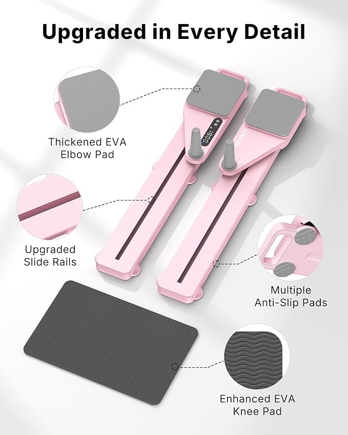 MERACH Pilates Board, Multifunctional Abdominal Plate, Detachable Ab Trainer Machine with Anti-Slip and Quiet Design, Portable Pilates Reformer for Core Workouts, Home Gym Equipment for Women