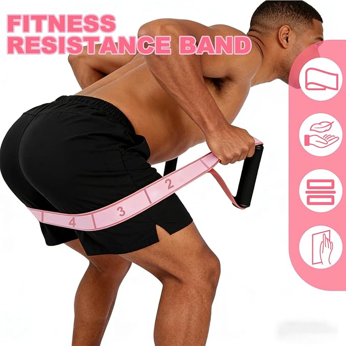 3 Pack Fitness Resistance Bands with Handles, Numbered Resistance Band, 8-Section Elastic Training Bands for Yoga, Stretching, Pilates, Fitness