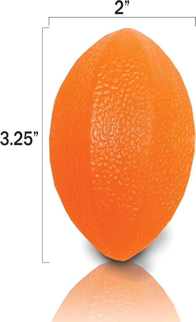 Rehabilitation Advantage Football Shaped Hand Exerciser, Firm, Orange