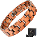 JEROOT Men's 99.99% Pure Copper Magnetic Bracelet, 3500 Gauss Magnets Adjustable with Sizing Tool