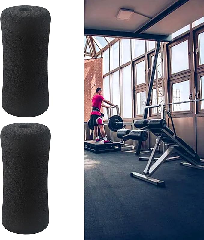 Fitness Equipment Foot Foam Pads Rollers Replacement Set for Weight Bench Leg Extension Home Gym Exercise Machines for 22-25mm Tube Diameter Black 2 Pieces(23 * 100 * 175mm)