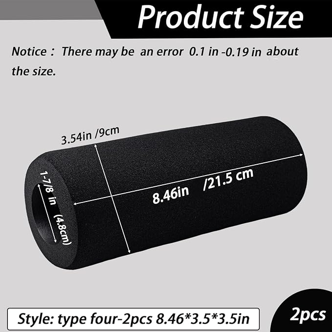 Foot Foam Pads (8.46 * 3.5 * 3.5in) Rollers Replacement, Buffer Leg Tube Sponge for Marcy Smith Cage Machine, Padding Cover for Home Gym System Part Accesories.