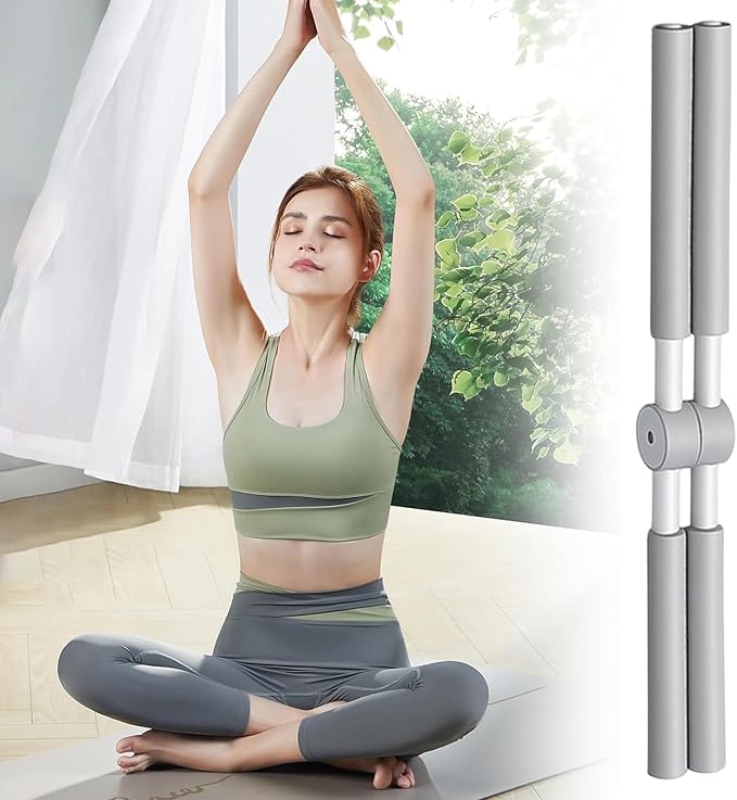 Yoga Stick - 355g Ergonomic Exercise Pole, Spine Support Stretcher, Balance Corrector Rod | Portable Neck Shoulder posturr Fix Tool for Gym Office Home Travel Pilates Training Daily Sitting Aid