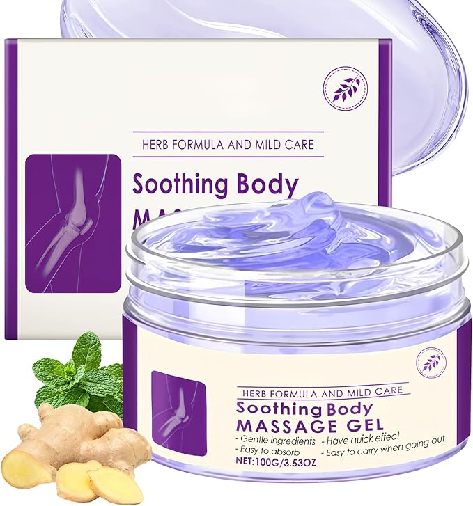 Soothing Body Massage Gel for Daily Use - 3.53oz, with Artemisia Leaf & Ginger Extract, Lightweight Non-Greasy Formula with Cooling Sensation(1)