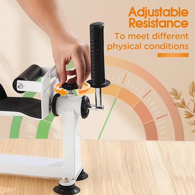 Wrist Joint Assisted Exerciser,Daily Recovery Training strengthening Power Device with Armrest Support, Adjustable Resistance, 4 Suction Cups