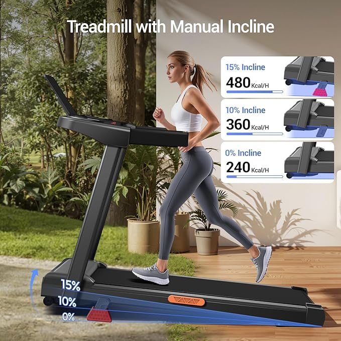 3-in-1 Foldable Treadmill with 15% Incline, Folding Treadmill with Handles, Portable Treadmills for Home and Office, 3.0HP Quiet Walking Pad with Three Screen Display, 300Lbs Capacity