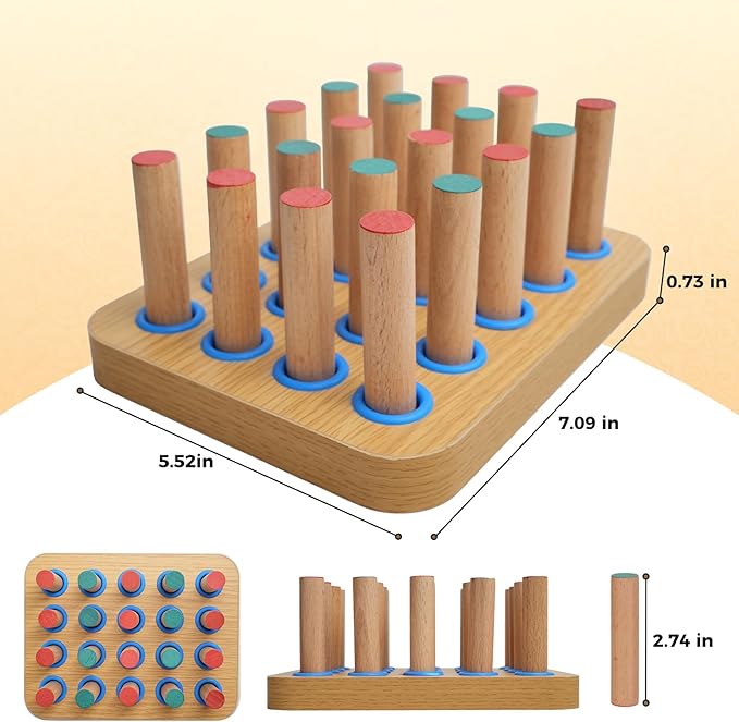 Stroke Training Equipment/Solid Wood Peg Board/Hand-Eye Coordination Trainer Designed for Elderly and Hemiplegia Patients to Improve Finger Flexibility Through Exercise
