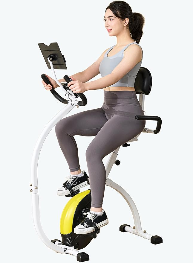 Foldable Recumbent Exercise Bike with High Backrest and Magnetic Resistance, Recumbent Exercise Bike for Home Workout，One Size-Multiple Styles Available