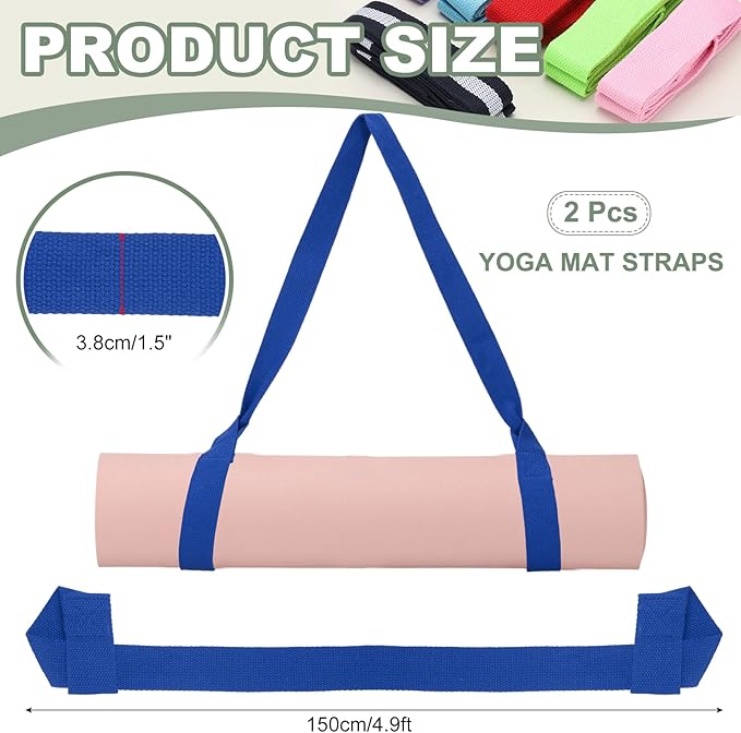 Yoga Mat Straps for Carrying, Adjustable Exercise Mat Sling Holder Multi Purpose Mats Carrier