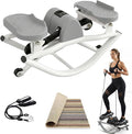 Rock Stepper Side to Side, Mini Stepper with Resistance Bands, Steppers for Exercise at Home, No Assembly Stair Climber for Full Body Workout, Digital Monitor Twist Action Cardio Machine
