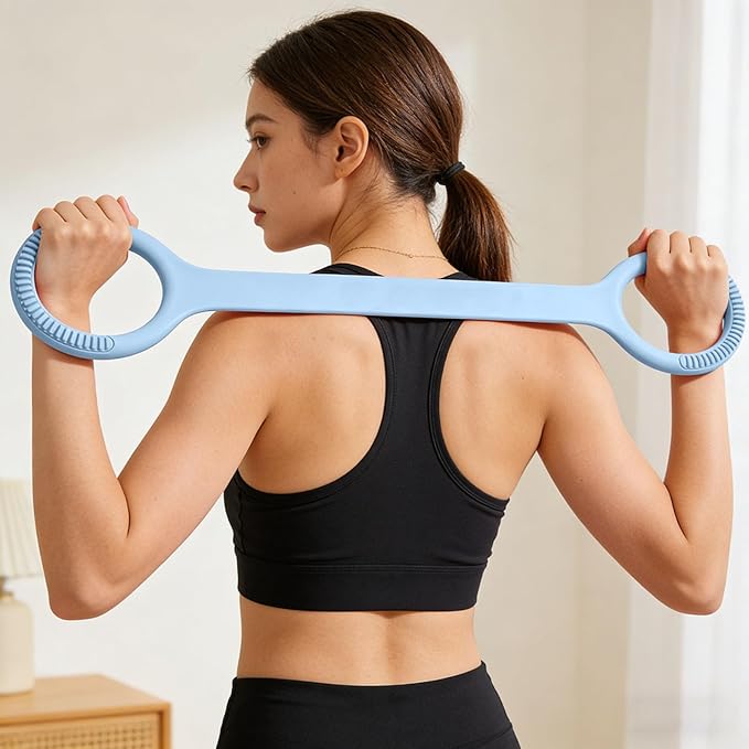 Figure 8 Resistance Band with Handles, Fitness Ropes Exercise Bands for Women, Elastic Ropes for Arm Back Shoulder Stretching Training, for Yoga, Pilates, and Physical Stretching ﻿