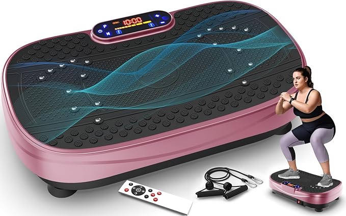 Vibration Plate Fitness Platform Exercise Machine, Vibrating Full Body Workout Vibrate Stand Board with Adjustable Speed for Weight Loss for Women Men
