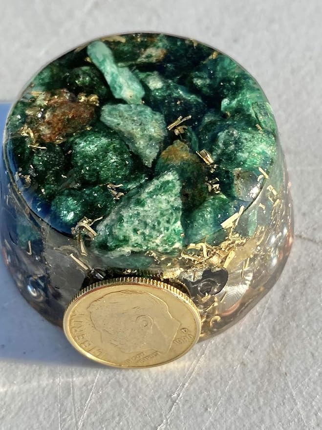 Green Fuchsite Orgone Generator Energy Accumulator 528Hz/7.83Hz/Advance Harmonics Many Beautiful Ingredients and Colors! smtbscOG(B. Green Fuchsite)