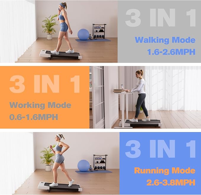 Walking Pad, 6% Walking Pad with Incline, No-Assembly Walking pad Treadmill with APP and Remote Control, LED Display, 2.5 HP Quiet Under Desk Treadmills, 300 lbs Capacity