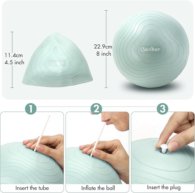 Pilates Ball 9 Inch Core Ball, Small Exercise Ball Between Knees for Physical Therapy, Small Yoga for Pilates, Yoga and Core Training, Fitness for Workout at Home Gym and Office