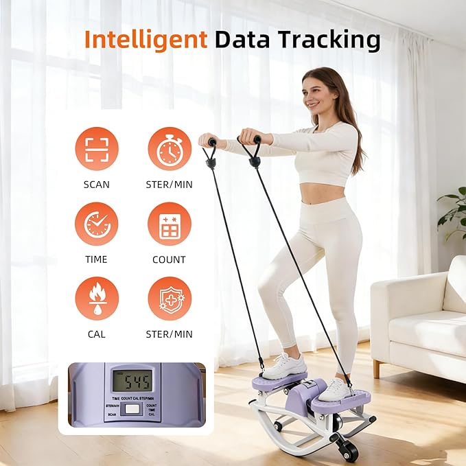 Rock Fitness Stepper, Portable Step Rocker Side to Side at Home, Aerobic Workout Machine Fitness Equipment Suitable for Apartment and Dormitory
