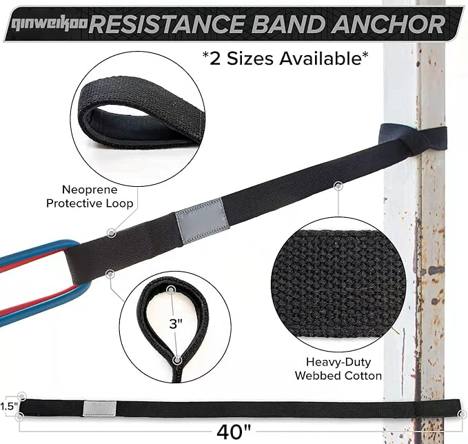 Heavy Duty Resistance Band Anchor for Resistance Band, Exercise band,Fitness Accessories(Anchor Strap,Door anchor with Clips).