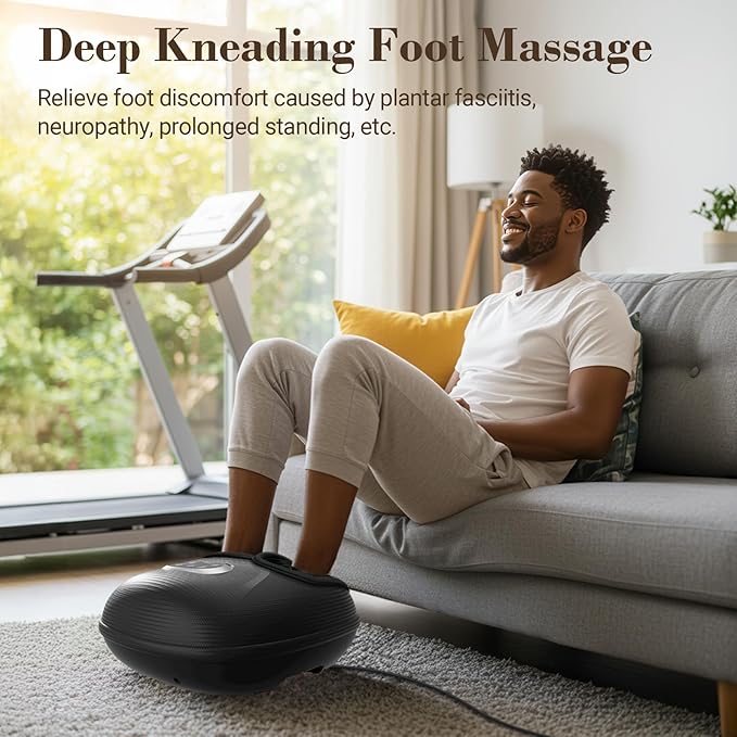 Foot Massager FSA Eligible HSA, 2026 Upgraded Feet Massager with Heat for Plantar Fasciitis Relief, 5 Levels Compression & Vibration Massage for Neuropathy, Birthday Day Gifts for Women Men