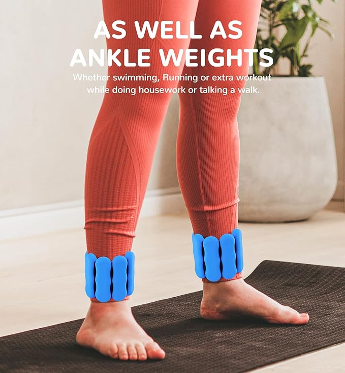 Wrist Ankle Weights for Women Men, Leg Arm Wrist Weights Bangles 1lb*2 2lb*2 Wearable Weights Pilates Weighted Bracelet for Strength Training Walking Swimming Yoga Physical Therapy