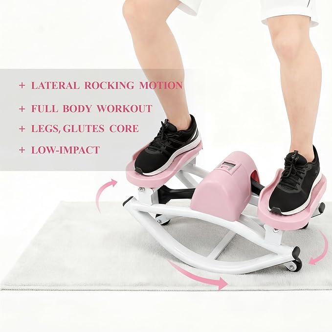 Rock Stepper, Side to Side Rocker Stepper Machine, Low-Impact Lateral Steppers for Knees and Joints, U-Shaped Rock Stepper Machine for Home Workout