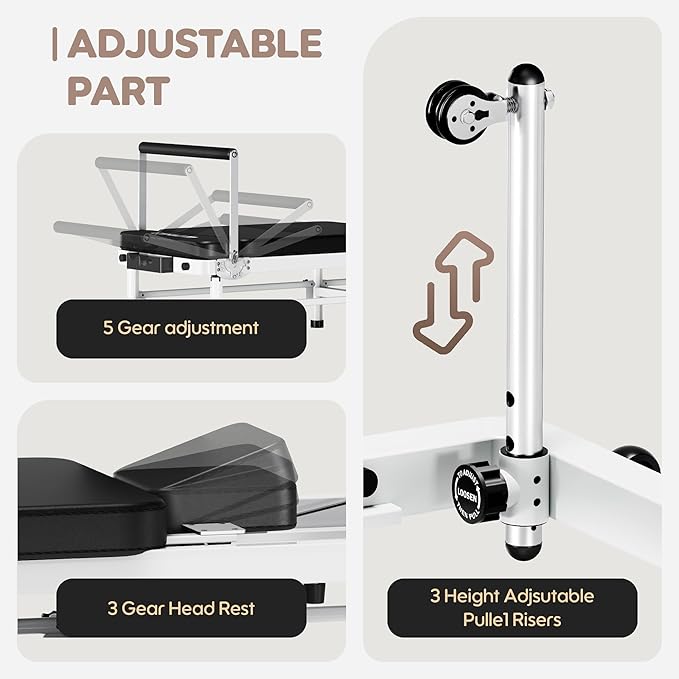 Pilates Reformer, 91" Foldable Reformer Pilates Machine with High & Low Mode, 3 in 1 Pilates Equipment for Home Use with Springs & Cords and Jumpboard