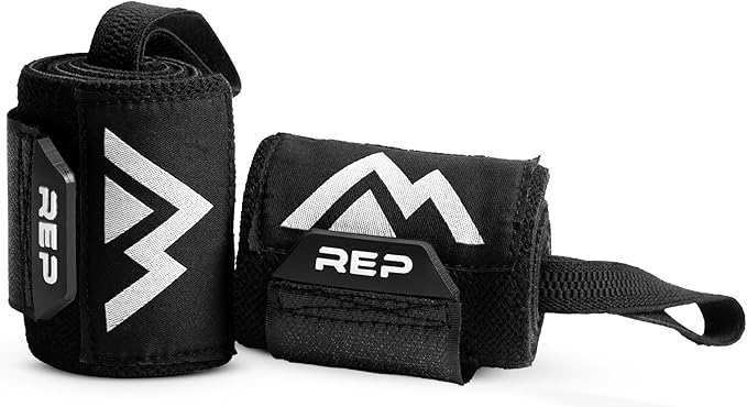 REP Wrist Wraps Weightlifting Support | Adjustable Strap | Gym Gymnastics Accessories | Men Women Fitness Training Powerlifting Gear | Strength Workout | Lifting Gloves | Bench Press Bands, Black