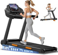 UMAY Treadmills for Home with 14% Incline & Led Screen, 3.0HP Quiet Foldable Treadmill with Handle Bar Up to 360lbs Capacity, 7-Layer Shock-Absorbing Walking Pad Treadmill 0.6-7.2MPH
