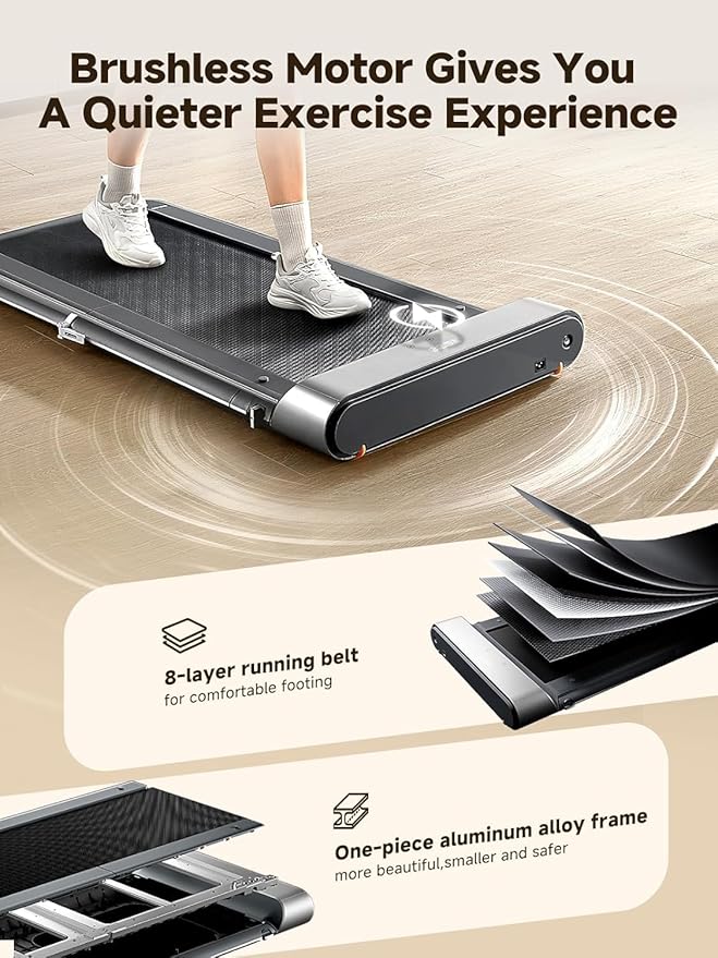 WALKINGPAD Folding Treadmill, 2 in 1 Walking Pad Under Desk Treadmill for Home and Office, Compact Foldable Design with App Control and LED Display