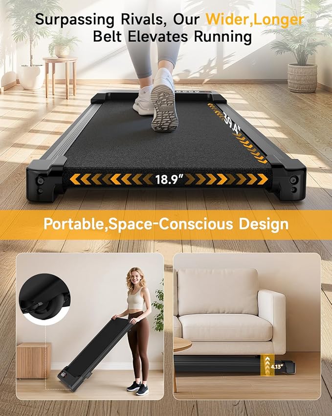 Walking Pad Treadmill with Handle Bar,Walking Pad with Incline 8%,2.5HP Quiet Under Desk 320 lbs 2 in 1Treadmills for Home Office,Compact Foldable Walking Pad,Remote Control&LED Display