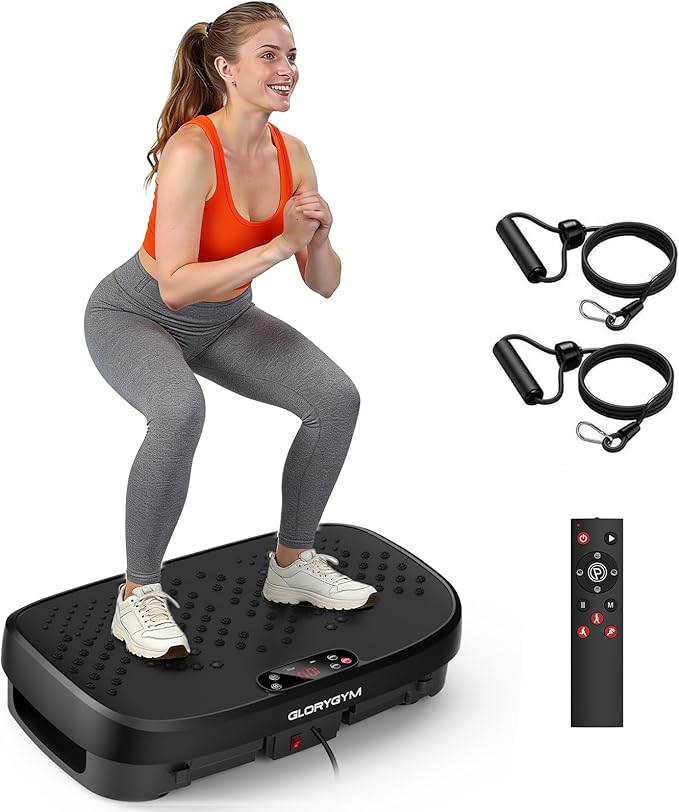 Vibration Plate Exercise Machine - 120 Levels, 350lb Capacity, Quiet Motor with Remote Control for Home Fitness & Weight Loss