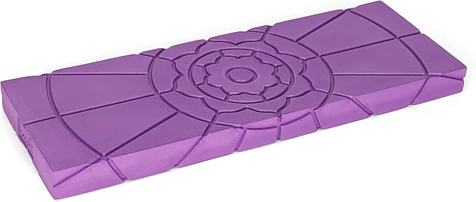 Teak Meditation Bench - Meditation Seat - Meditation Stool - Kneeling Meditation Chair - Portable Folding Meditation Bench - Seiza Yoga Meditation Bench - Prayer Bench (Violet Foam Pad)