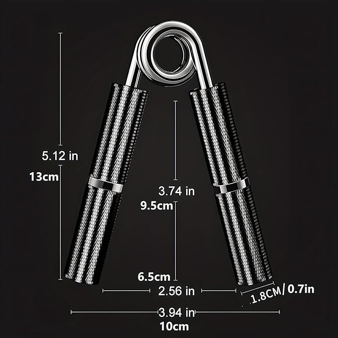 Silver Metal Hand Grip Set, 50LB-400LB No Slip Heavy-Duty Grip Strengthener Great Wrist & Forearm Hand Exerciser, Home Gym, Hand Gripper Grip Strength Trainer