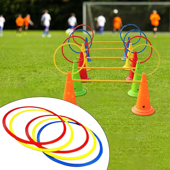 Agility Training Rings Sturdy Practical Multipurpose Portable Home Gym for Athlete Kids Soccer Trainer Badminton Sports, 30cm 5 Pieces