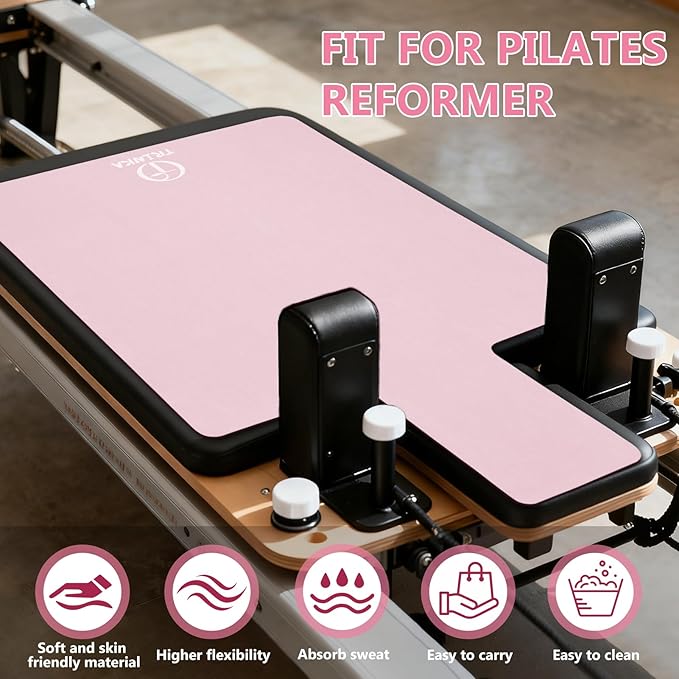 Non-Slip Pilates Reformer Mat, 2mm Thick Pilates Reformer Machine Cover Mat, 39" x 24" Foldable Washable Absorb Sweat Accessory for Home, Studio, Gym Fitness