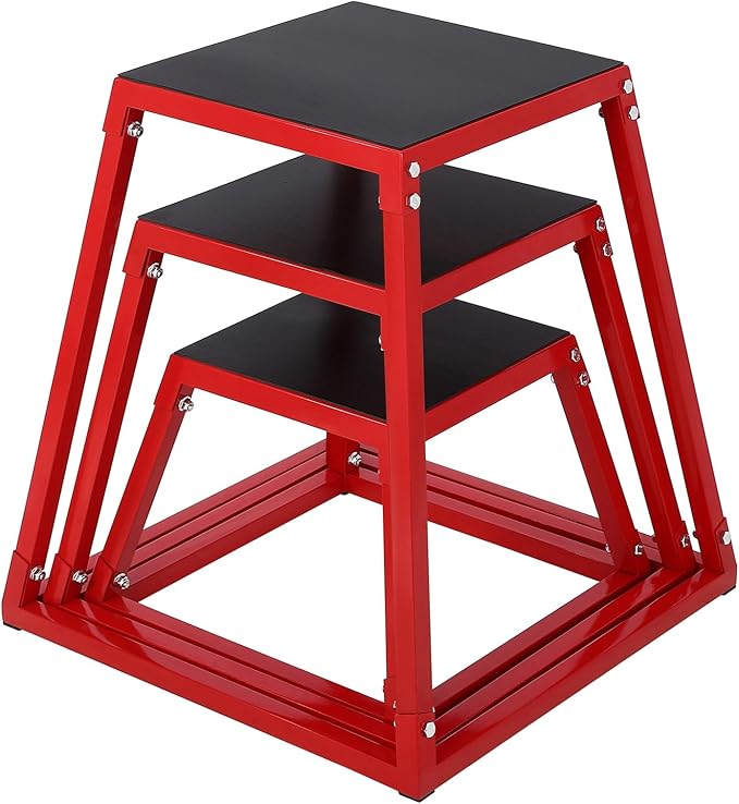 Jumping Stool Set, Heavy Duty Plyometric Jump Box, Portable Jumping Stool for Training, Step Up Box Set, 550Lbs Capacity, for Strength Training Conditioning