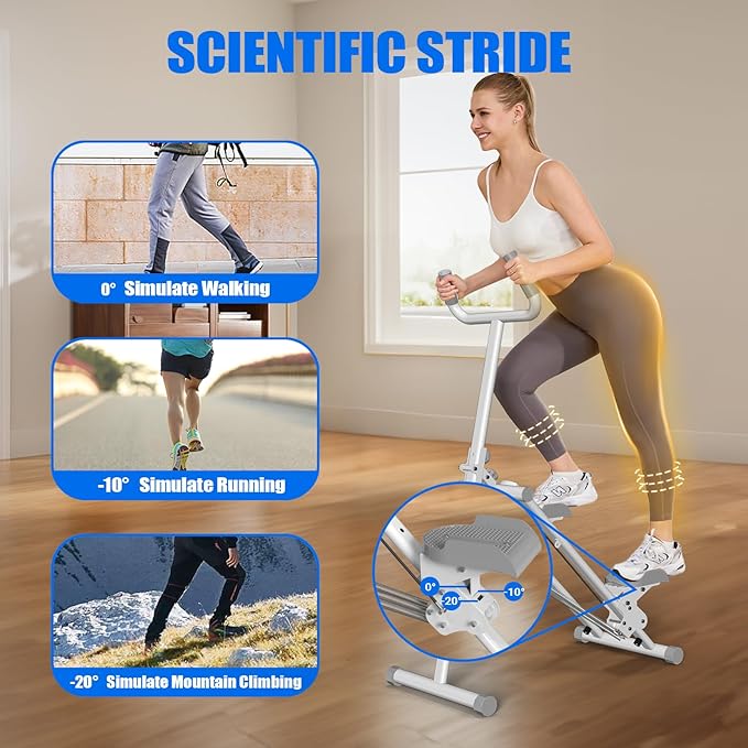 Steppers for Exercise at Home Stair Stepper with Handlebar and Resistance Foldable Stepper Climber Exercise Machine Cardio Exercis
