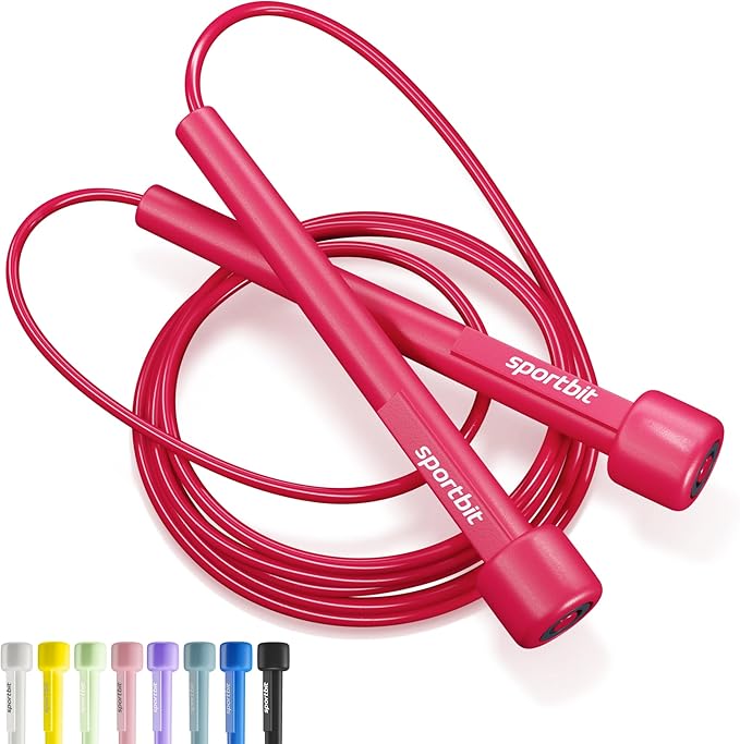 SPORTBIT Adjustable Jump Rope for Fitness and Exercise – Skipping Rope for Cardio, Boxing, and Weight Loss – Speed Rope perfect for Men & Women