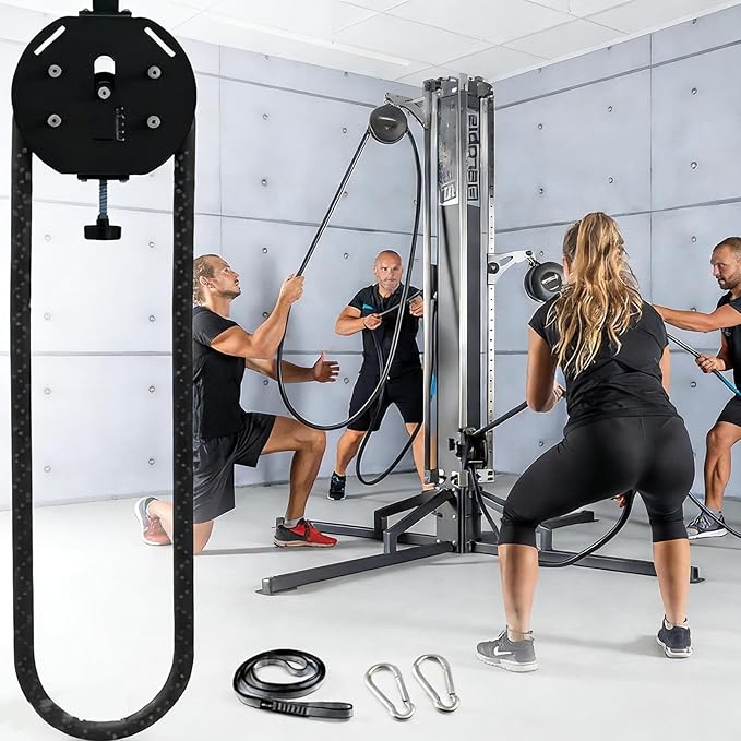 Endless Rope Trainer | Adjustable Resistance Trainer Machine | Suspension Endless Rope Pulley System| Closed-Loop Nylon Rope | Home Gym Infinity Rope for Resistance Training