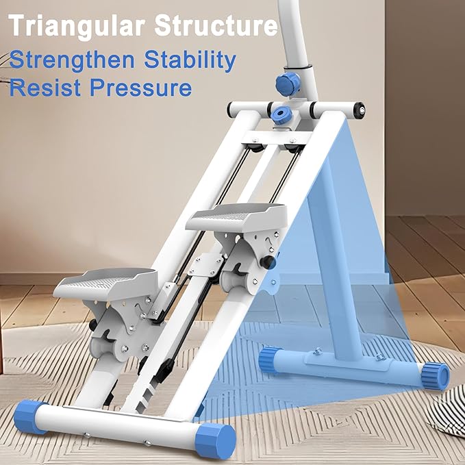 Stair Stepper with Adjustable Handlebar & Resistance Bands, Quiet Hydraulic Step Machine for Home Cardio Workout, Fitness Stepper for Men Women