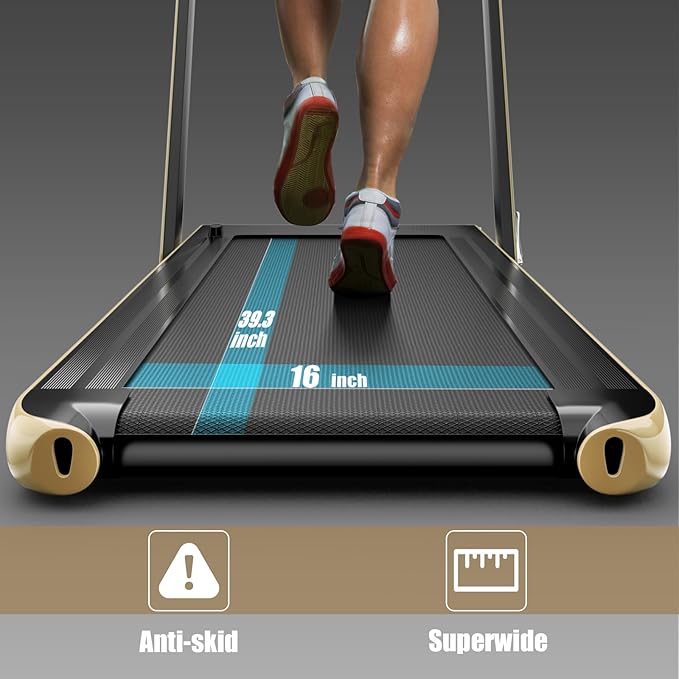 Goplus 2 in 1 Folding Treadmill, 2.25HP Superfit Under Desk Electric Treadmill, Installation-Free with Remote Control, APP Control and LED Display, Walking Jogging for Home Office