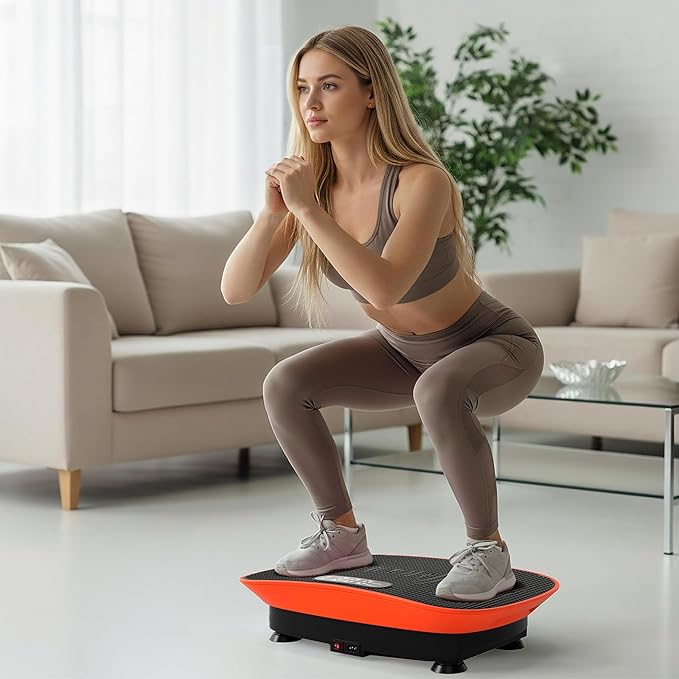 GYMAX Vibration Plate Exercise Machine, Vibration Plate with 10-Level Intensity, LED Display & Remote Control, Body Vibrating Plates Stand Shaking Platform Fat Burning Machine