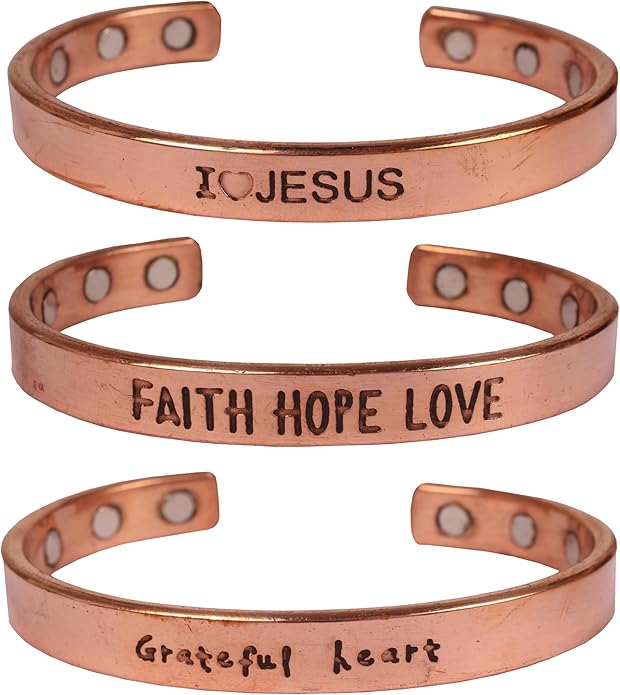 Touchstone copper bracelets | gift for men women |adjustable 100% pure solid real magnetic jewelry | handmade bracelet set combo | rope braided tibetan bangles.