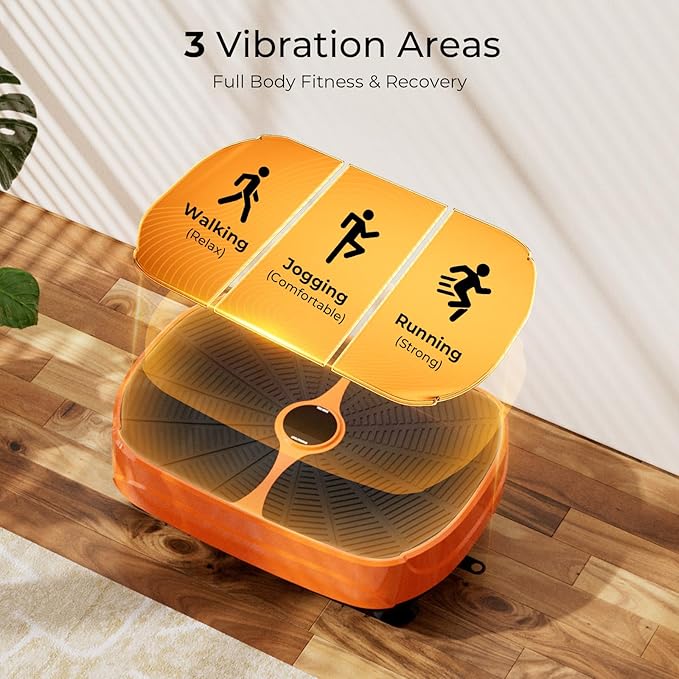 GORISE Vibration Plate Exercise Machine, Vibrating Plate for Lymphatic Drainage & Weight Loss - Full Body Workout Fitness Platform with Remote, Resistance Bands, Home Gym Equipment for Muscle Relief