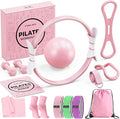 Pilates Ring Set for Women, Home Workout Pilates Equipment with Resistance Bands, 14'' Magic Circle, Mini Ball, Pilates Starter Kit for Strength, Toning and Flexibility