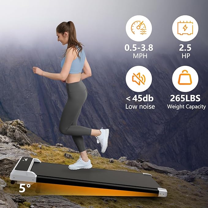 Walking Pad 2 in 1 for Walking and Jogging, Under Desk Treadmill for Home Office with Remote Control, Portable Walking Pad Treadmill in LED Display